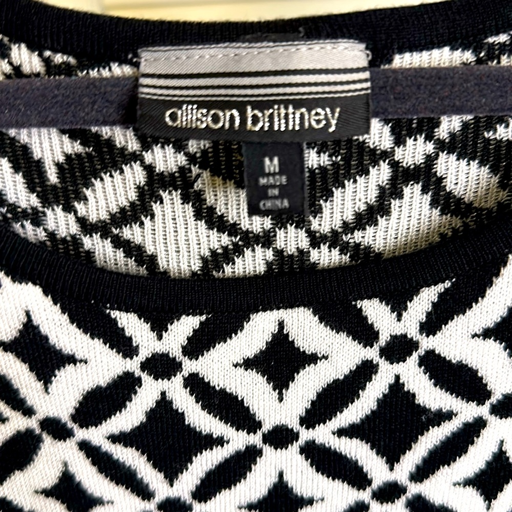 Black & White Sweater Dress M - Picture 3 of 4